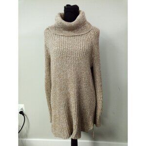 A new day Women's Brown White Turtleneck Sweater Size Medium